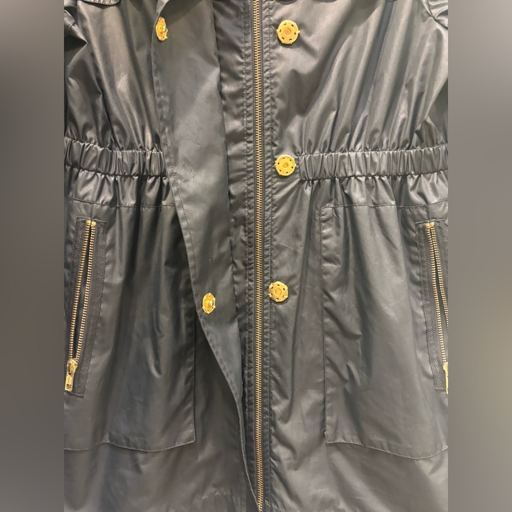 Ali Ro Black Lightweight Utility Jacket/ Rain Coat Size 6, detachable hood 🖤 - Picture 7 of 7